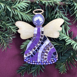  Csillogó kis mozaik angyal, nem csak karácsonyra  - Meska.hu