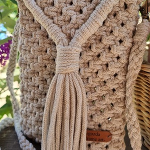 Makramé kis táska, Táska & Tok, Kézitáska & válltáska, Vállon átvethető táska, Csomózás, MESKA