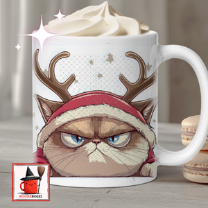 Karácsonyi Macskás Bögre  /  Grumpy Cat - Meska.hu