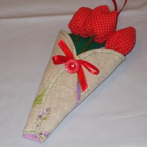 Textil tulipán tölcsérben - Meska.hu