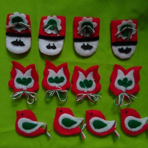 Három kokárda filcből - ékszer - kitűző és bross - Meska.hu