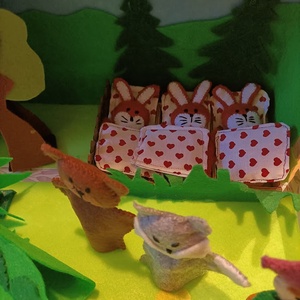 Mese a böröndben-A 3 nyúl-ujjbáb figurák - játék & sport - bábok - báb készlet - Meska.hu