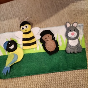 Nyuszi és új barátai-ujjbábok - játék & sport - bábok - ujjbáb - Meska.hu