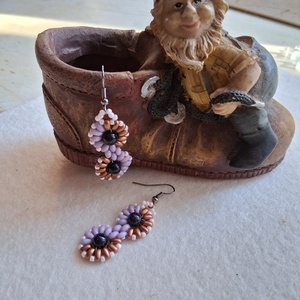 Végtelen Gyöngyfűzött fülbevaló , Ékszer, Fülbevaló, Lógó fülbevaló, Ékszerkészítés, MESKA