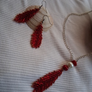 Elegáns gyöngyfűzött ékszerszett - ékszer - nyaklánc - hosszú nyaklánc - Meska.hu