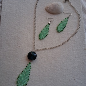 Elegáns gyöngyfűzött ékszerszett - ékszer - nyaklánc - hosszú nyaklánc - Meska.hu