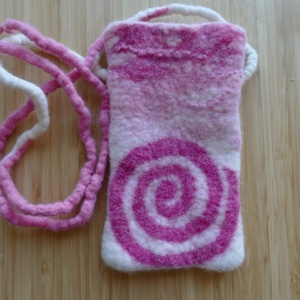 Pink spirál - nemezelt övtáska, tartó, tok - táska & tok - övtáska - Meska.hu