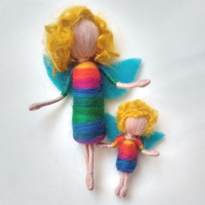 Anya és kislány tündér - gyapjúból készült, tűnemezelt tündérek, figurák  - Meska.hu
