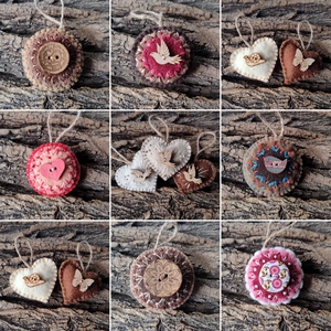 Piros csillag mandala - hímzett gyapjúfilc karácsonyfadísz, ajándék kísérő, kulcstartó, táska dísz - karácsony - karácsonyi lakásdekoráció - karácsonyfadíszek - Meska.hu