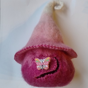Rózsaszín mini manó ház - gyapjúból nemezelt házikó  - játék & sport - baba & babaház - babaház - Meska.hu