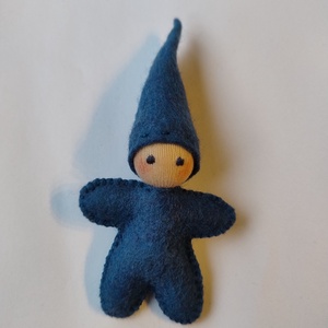 Marokmanó kék - gyapjúfilc baba, Waldorf játék  - játék & sport - baba & babaház - baba - Meska.hu