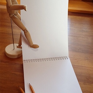 Rajzfüzet ceruzákkal - a füzetborítón bohó alpaka festményem képe  - otthon & lakás - papír írószer - jegyzetfüzet & napló - Meska.hu