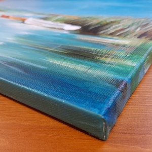 Szélcsendes Balaton- akrilfestmény vásznon - művészet - festmény - akril - Meska.hu