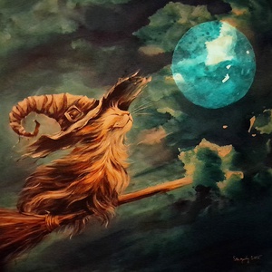 Hív a szuperhold - akrilfestmény vásznon - művészet - festmény - akril - Meska.hu