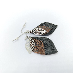 Leveles műbőr fülbevaló, Ékszer, Fülbevaló, Lógó fülbevaló, , MESKA