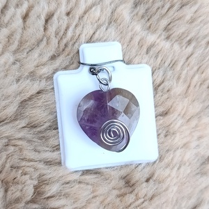 Ametiszt medál drót-csigával, Ékszer, Nyaklánc, Medálos nyaklánc, Ékszerkészítés, Fémmegmunkálás, MESKA