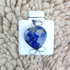 Lapulis lazuli medál drót díszítéssel, Ékszer, Nyaklánc, Medálos nyaklánc, Ékszerkészítés, Fémmegmunkálás, MESKA