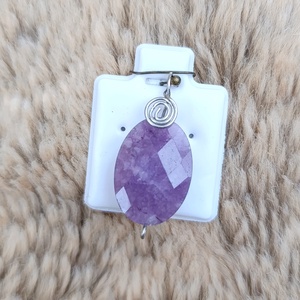 Ametiszt medál drót díszítéssel, Ékszer, Nyaklánc, Medálos nyaklánc, Ékszerkészítés, Fémmegmunkálás, MESKA