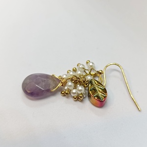 Ametiszt fülbevaló pár - Meska.hu