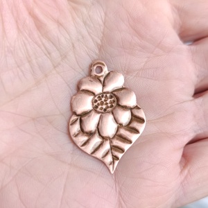 Romantikus réz virág medál, Ékszer, Nyaklánc, Medál, Ékszerkészítés, Ötvös, MESKA
