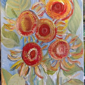 Napraforgók, Művészet, Festmény, Olajfestmény, Festészet, MESKA