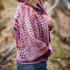 Hexagon kardigán pink - ruha & divat - női ruha - kardigánok - Meska.hu