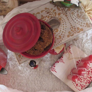 Fehér-arany mintás kis sámli (BOHOdesign karácsony kollekció) -  - Meska.hu