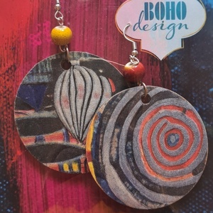 BOHOdesign aszimmetrikus fülbevaló - léghajó, Ékszer, Fülbevaló, Lógós kerek fülbevaló, , MESKA