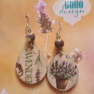 BOHOdesign aszimmetrikus fülbevaló - levendula, Ékszer, Fülbevaló, Lógós kerek fülbevaló, , MESKA