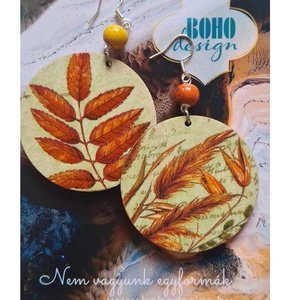 BOHOdesign aszimmetrikus fülbevaló - búza - Meska.hu