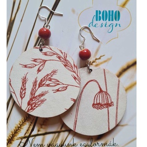 BOHOdesign aszimmetrikus fülbevaló - cickafark-búza - Meska.hu
