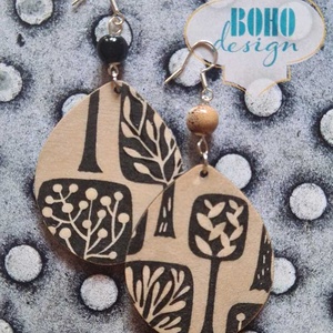 BOHOdesign aszimmetrikus fülbevaló - Fák - Meska.hu
