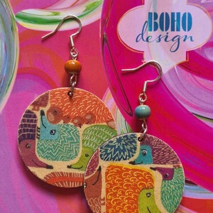 BOHOdesign aszimmetrikus fülbevaló - Sünik - Meska.hu