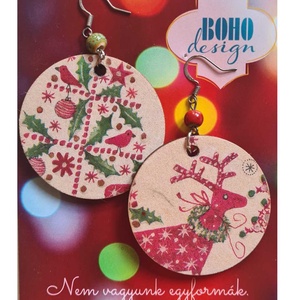 BOHOdesign aszimmetrikus fülbevaló - Karácsonyi szarvas - Meska.hu