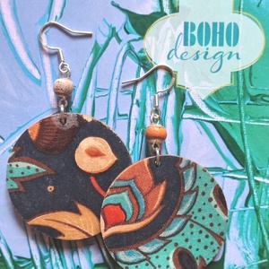 BOHOdesign aszimmetrikus fülbevaló - Dió, mogyoró - ékszer - fülbevaló - lógós kerek fülbevaló - Meska.hu