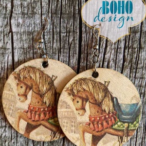 BOHOdesign aszimmetrikus fülbevaló - Hintaló - Meska.hu