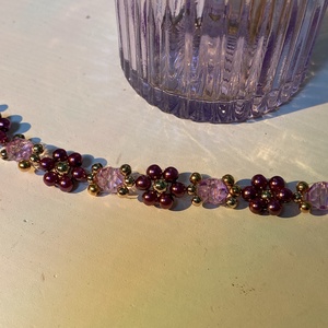 Lila karkötő - ékszer - karkötő - gyöngyös karkötő - Meska.hu