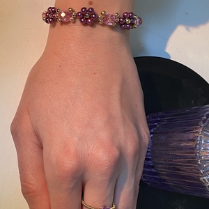 Lila karkötő - ékszer - karkötő - gyöngyös karkötő - Meska.hu