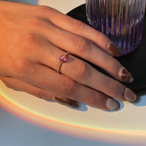 Lila köves gyűrű - ékszer - gyűrű - gyöngyös gyűrű - Meska.hu