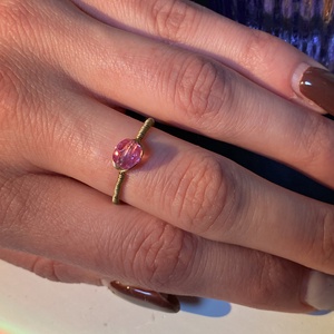 Lila köves gyűrű, Ékszer, Gyűrű, Gyöngyös gyűrű, Ékszerkészítés, MESKA