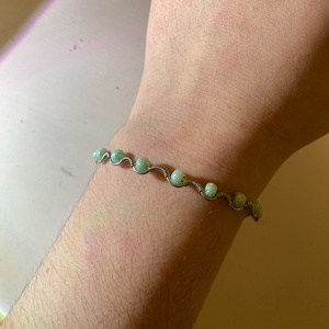 Világoskék gyöngyös karkötő, Ékszer, Karkötő, Gyöngyös karkötő, Ékszerkészítés, MESKA