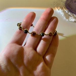 Barna köves karkötő - ékszer - karkötő - gyöngyös karkötő - Meska.hu