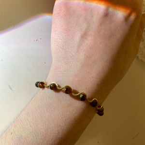 Barna köves karkötő - ékszer - karkötő - gyöngyös karkötő - Meska.hu