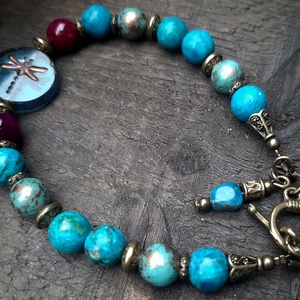 Szitakötő achátok között - ékszer - karkötő - gyöngyös karkötő - Meska.hu