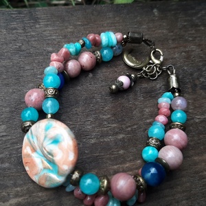 kétsoros karkötő - ékszer - karkötő - gyöngyös karkötő - Meska.hu