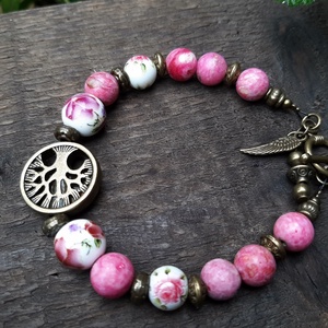 Életfás karkötő - ékszer - karkötő - gyöngyös karkötő - Meska.hu