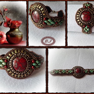 gyöngyhímzett karkötő - Meska.hu