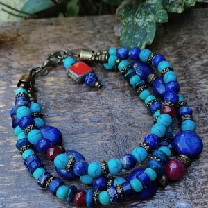 Három soros karlánc - ékszer - karkötő - gyöngyös karkötő - Meska.hu