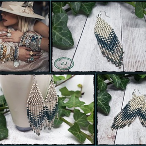 Pasztell színű fülbevaló japán gyöngyökből - Meska.hu