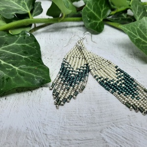 Pasztell színű fülbevaló japán gyöngyökből - ékszer - fülbevaló - csillár fülbevaló - Meska.hu